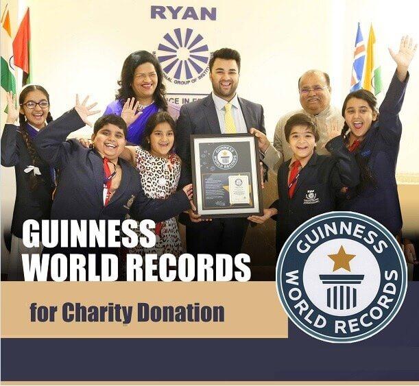 Guiness World of Records for Charity Donation - Ryan Global Schools
